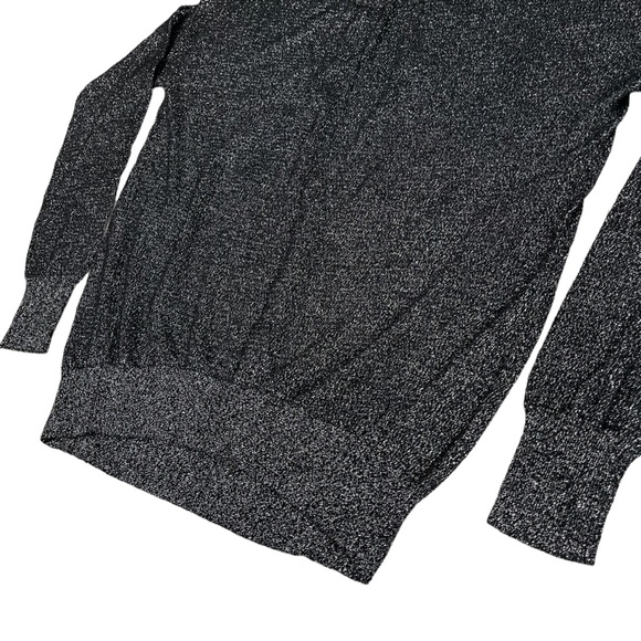 Mossimo size Xs oversized dark grey sweater, sparkly silver glittery design EUC - Picture 3 of 12